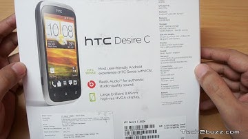 HTC Desire C Unboxing & first boot