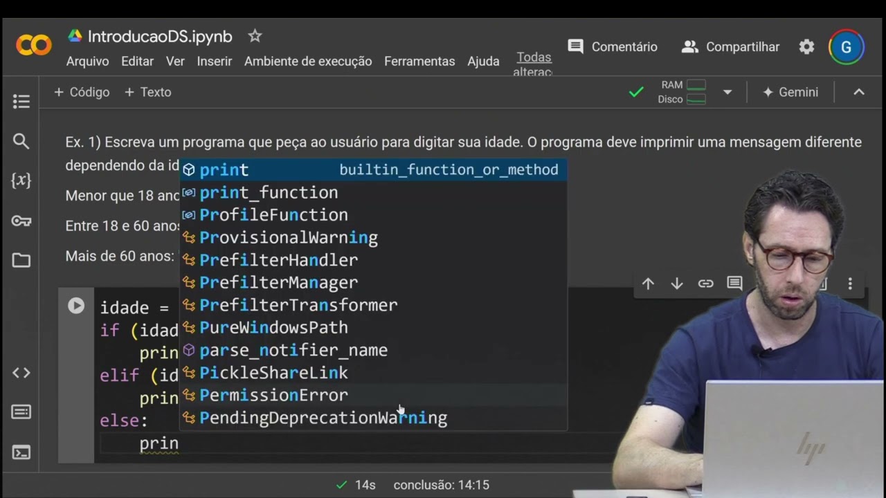 Python - Classificação de idade (Exercício com if) - YouTube