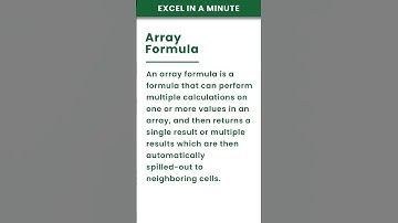 WHAT IS AN ARRAY FORMULA EXCEL? #SHORTS