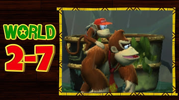 Donkey Kong Country Returns 3D - 2-7 Tidal Terror All Puzzle Pieces and KONG Letters