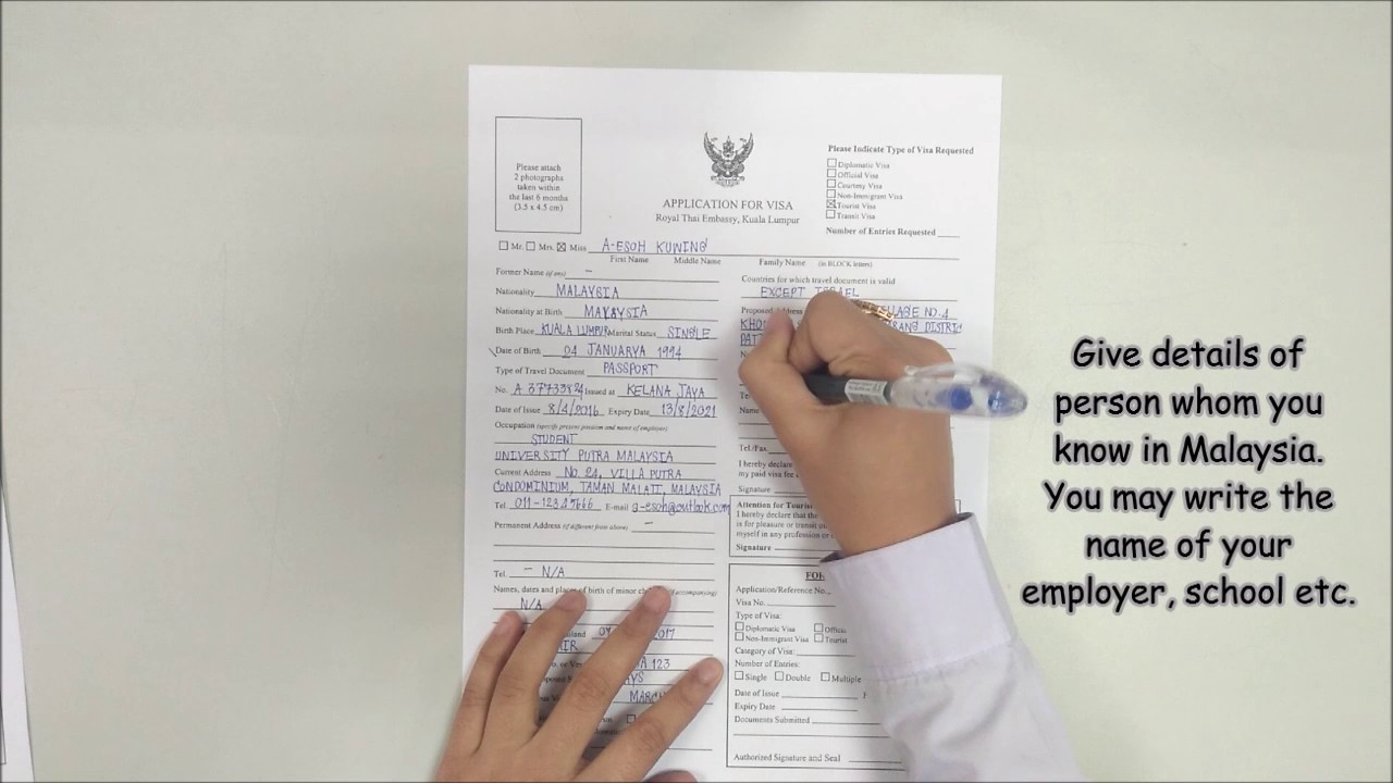 kuala lumpur thai embassy tourist visa