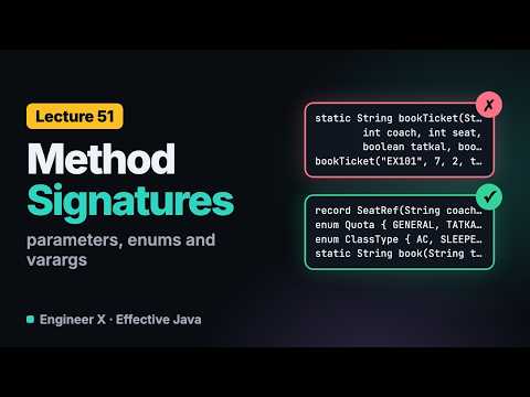 Java Method Design: Short Parameter Lists, Enums over Booleans, Varargs | Effective Java L51
