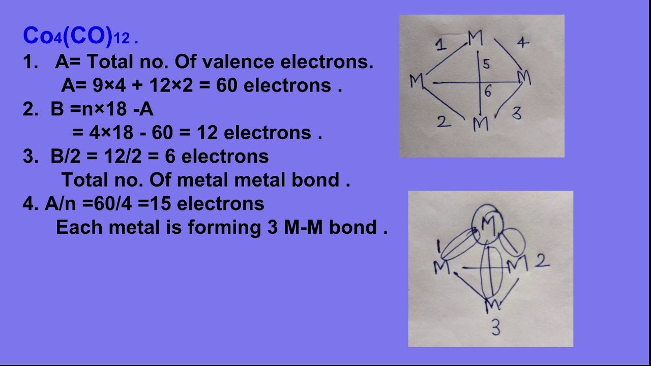 calculation of m,etal metal bond in transition carbonyl cluster - YouTube