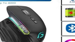 Bluetooth +2.4G Wireless Mouse Rechargeable 12 Colors RGB LED Gaming Mouse Ergonomic Mice for G