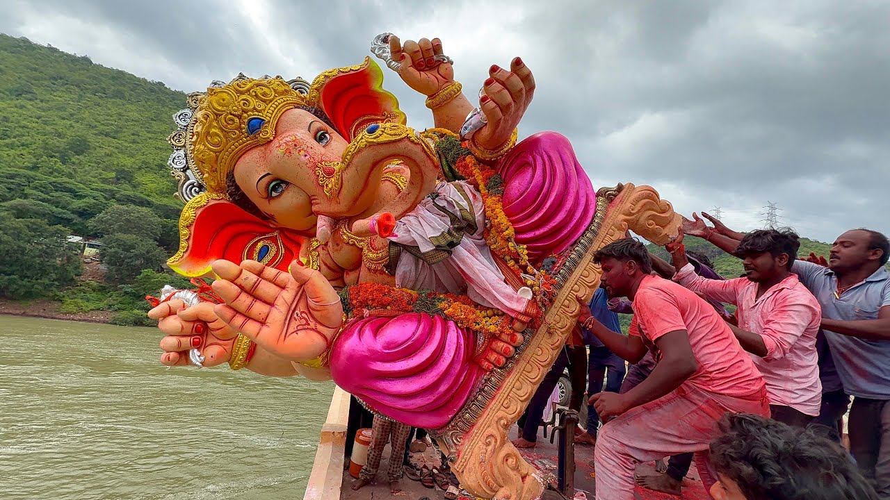 Ganesh Nimajjanam 2025 Srisailam | Ganesh Nimajjanam at Srisailam Dam | Big Ganesh Visarjan 2025