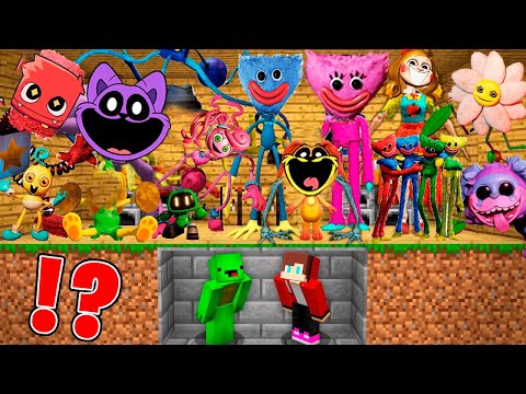 JJ and Mikey Hide From ALL SCARY MONSTERS FROM Poppy Playtime: Chapter 3 Maizen NIGHTMARE CATNAP.EXE