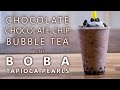 How to make chocolate chocolate chip bubble tea with boba tapioca pearls