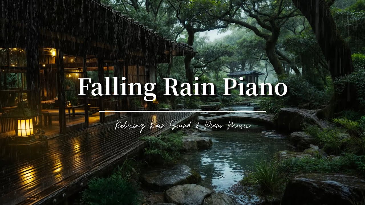 Peaceful Piano in a Rainy Forest Bedroom | Soft Piano & Gentle Rain for Deep Sleep