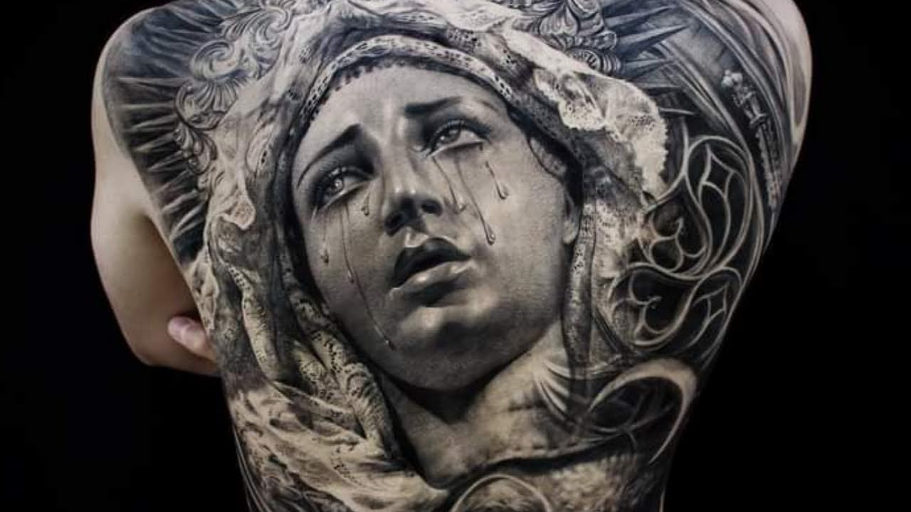 ⚔️Virgen Mary ⚔️ @r.leftyy @pharos.ink #virginmarytattoo  #blackandgreytattoos #inked #tattoos #sleevetattoo #santaana #tattooartist  #art | Instagram