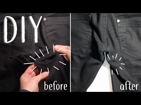 DIY - HOW TO REPAIR A HOLE IN YOUR JEANS - YouTube