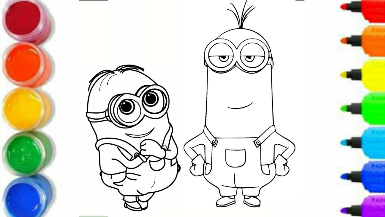 How to Draw & colour "Minions" step by step