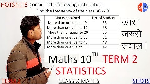 consider the following distribution find the frequency of the class 30 - 40 @MathsTransporter
