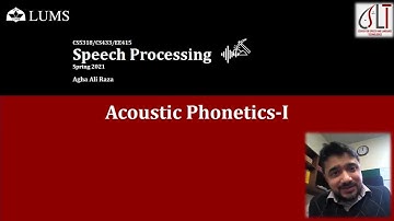 Speech Processing - L10 - Acoustics - Part1