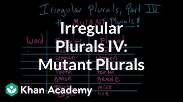 Irregular plural nouns | the MUTANT PLURALS | Grammar | Khan Academy