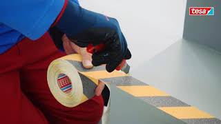Tesa 60951 Anti Slip Dzeltenā Un Melnā Krāsā Sniedz Ideālu Aizsardzību Pret Slīdēšanu