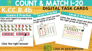 Count and Match 1 to 20 Common Core Math Standard K.CC.B.4b task card