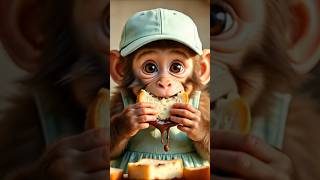 🤯🐒🍫🥪Little Monkey Devours Nutella Sandwiches Like It’s Dessert Time! 😱🍞🐵