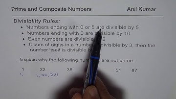 Explain Using Divisibility Rule Why the Numbers are not Prime