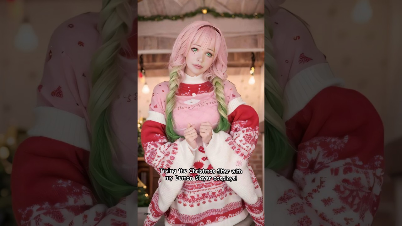 Trying the Christmas filter with all my Demon Slayer cosplays!