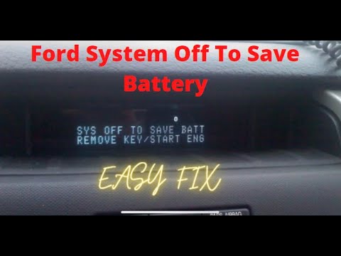System Off To Save Battery Ford Focus Car Won't Start - majestytips