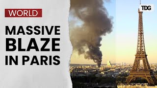 Paris Recycling Center Engulfed in Flames; Major Firefighting Operation Underway