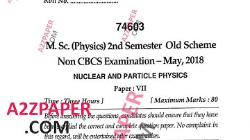 Mdu MSc Physics 2nd Sem Nuclear & Particle Phyics Question Paper 2018