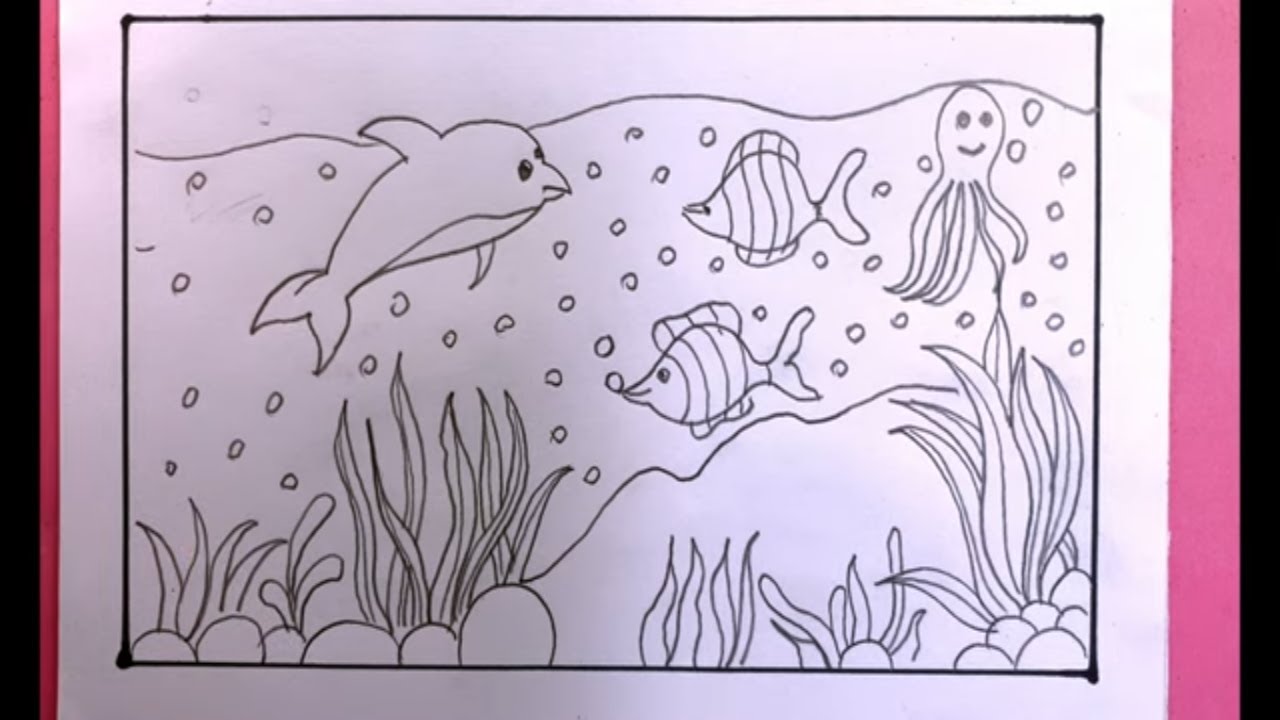 How To Draw Easy under the see /Easy Under The Sea Drawing - YouTube
