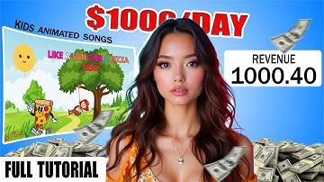 Earn $1000/Day by Creating Kids Animated Song Videos with FREE AI Tools : Full Tutorial