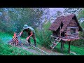I Build a SURVIVAL Bushcraft Shelter from SCRATCH in the Wilderness!