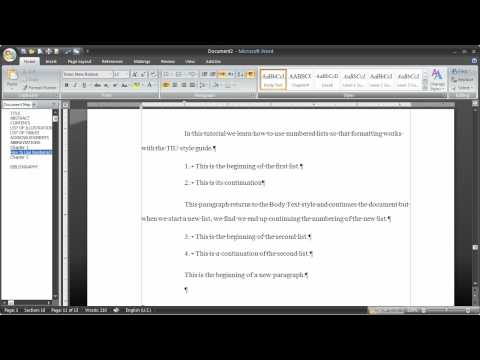 Dissertation Template: Numbered Lists