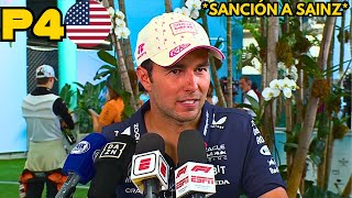 'Intentamos De Todo' | Declaraciones Checo Pérez Tras Finalizar P4 Post Sanción a Sainz | Miami