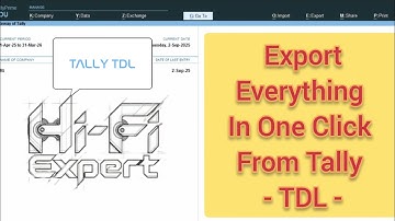 Auto Pdf Export TDL 🔥🔥 New Free Tally TDL 🔥🔥 Export Everything In One Click TDL 🔥🔥 By Hi-Fi Expert