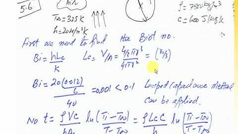 Heat and Mass Transfer Transient Conduction Lumped Capacitance Method Problems Solution