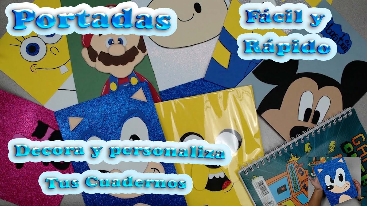 DIY Como Personalizar las Portadas de tus Cuadernos/ Personaje de Sonic  Fácil y Rápido de Foamy📓 - thptnganamst.edu.vn