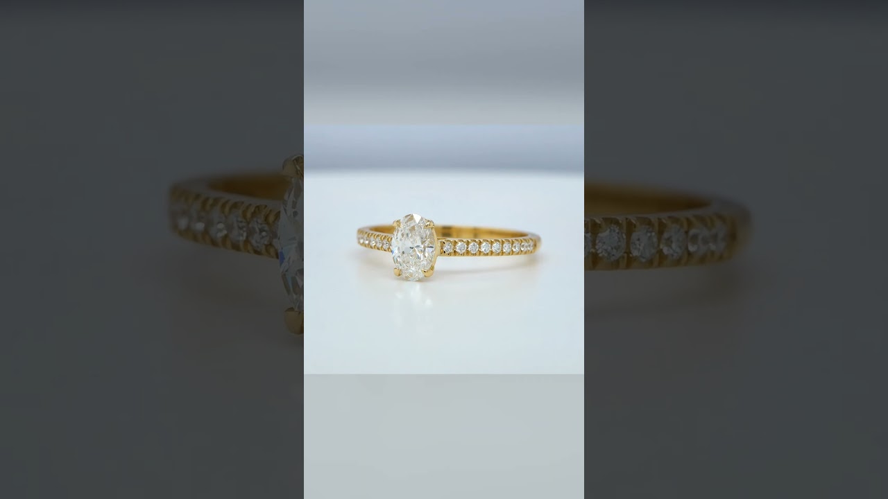 Inspirez-Vous - Nouvelle Collection De Bijoux En Diamant 2025 38 - Orogem Jewelers 0.50 Ct Oval Diamond Engagement Ring D Vs1 Gia – Pave Band In 18K Yellow Gold - Orogem Jewelers