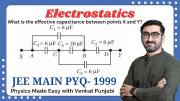 What is the effective capacitance between points X and Y... | Electrostatics | PYQ | JEE Main 1999
