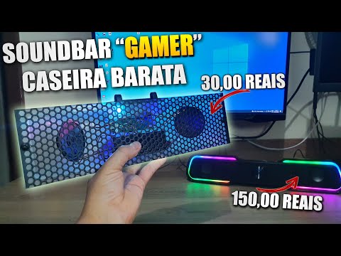SOUNDBAR caseira gastando 30 reais!!! [caixa de som GAMER]