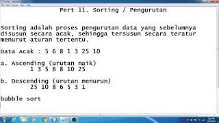 Pertemuan 11 - Sorting (Bubble Sort dan Selection Sort)