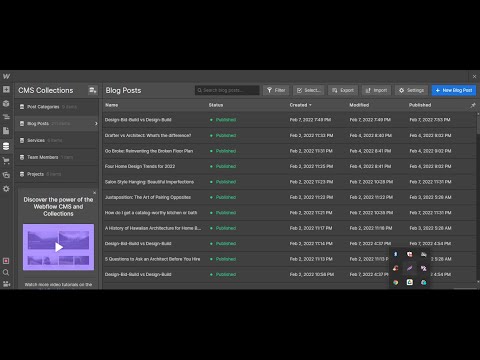 Webflow CMS Blog Post Data Entry