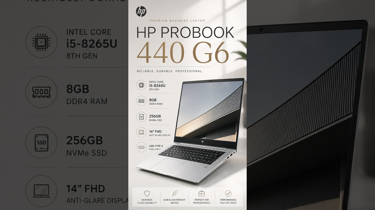 **HP ProBook 440 G6**। শক্তিশালী পারফরম্যান্সের পাশাপাশি প্রিমিয়াম বিল্ড কোয়ালিটি ও নির্ভরযোগ্যতা।