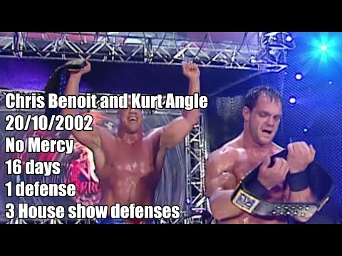 Chris Benoit & Kurt Angle vs Edge & Rey Mysterio - Tag Team Championships No Mercy 2002 highlight