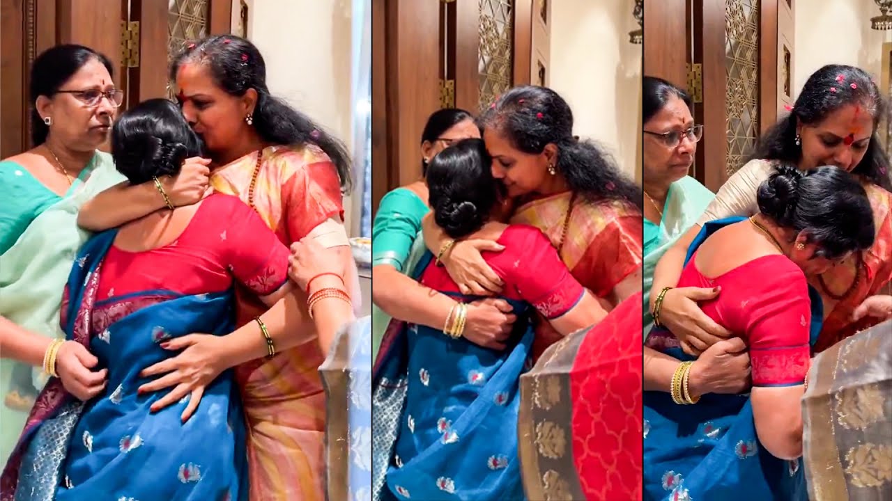 MLC Kavitha Emotional Visuals With Her Mother | BRS | KCR | BTV Daily