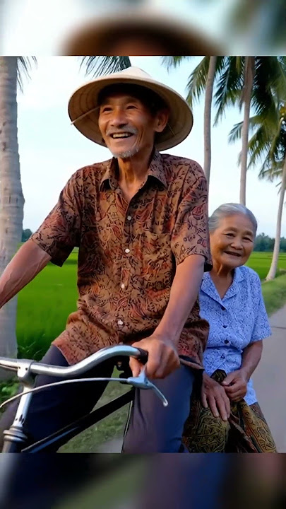 Kakek dan nenek bersepeda di pagi hari #shorts #trending #family