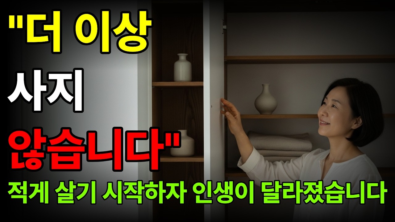 “물건을 비웠더니 마음이 채워졌습니다 – 덜어낸 삶이 가져온 작은 기적” | 미니멀리즘 | 덜어내기 | 정리습관 | 생활정리 | 마음비우기 | 비움의미학 | 가벼운삶 |오디오북