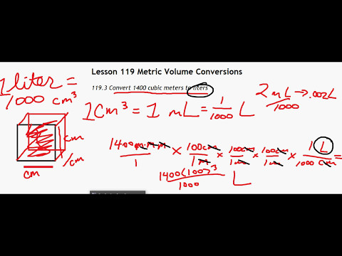 Algebra 1/2 Lesson 119 Metric Volume Conversions