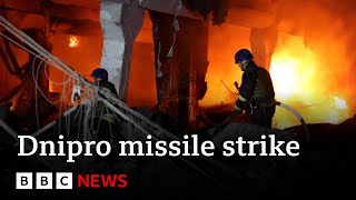 Russian missile strike hits Ukrainian city of Dnipro - BBC News