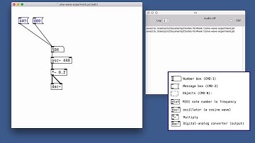 Introduction to Pure Data: simple oscillator with frequency control