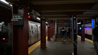 R211A #3614 (C) via 6 Av + R160 #9077 (F) leaving 47-50 Streets - Rockefeller Center 