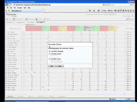 Overriding a Final Grade in the Pinnacle Gradebook