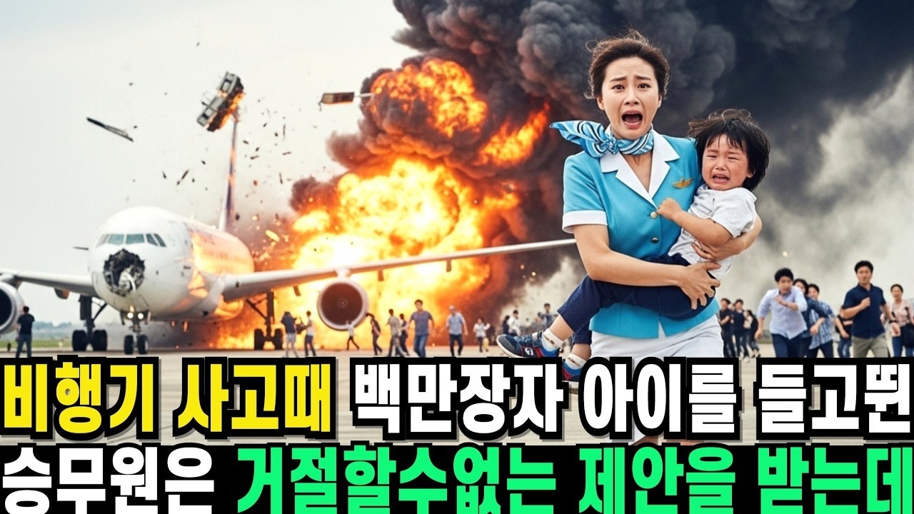 비행기 사고때 백만장자 아이를 들고뛴 승무원은 거절할수없는 제안을 받는데